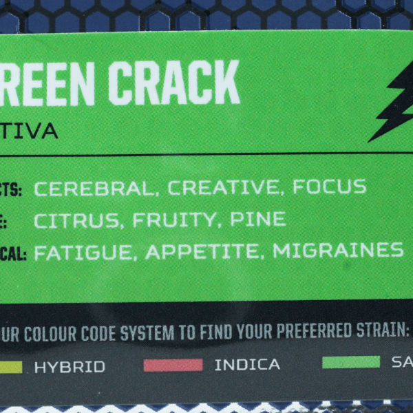 Green Crack- Buzzed Extracts Shatter - SATIVA 1g